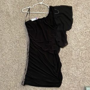 NWT Deb Brand One Shoulder Dress w/Rhinestones